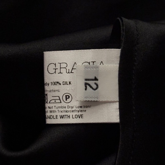 $920 Gomez Gracia‎ London Crystal Cuff Sz 12 Oversized Shirt Shark Hem 100% Silk - Picture 8 of 11